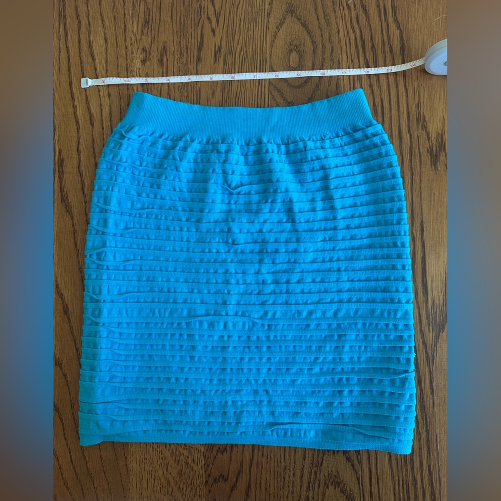 Light Blue Textured Mini Skirt